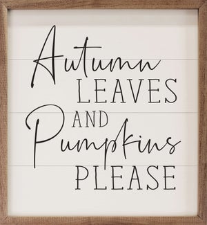 Autumn Leaves And Pumpkins Please White